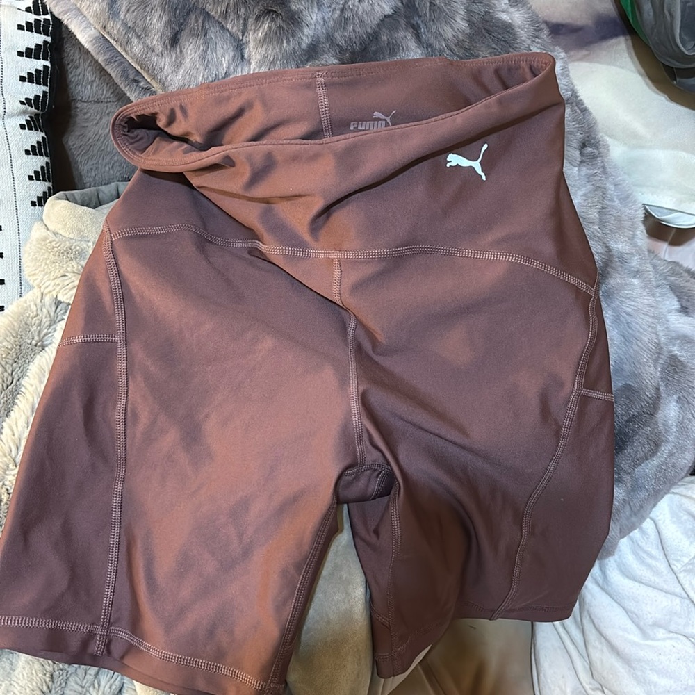 Purple/brown Puma biker shorts